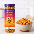 The Crisp Krunch Chatpati Puffs — spicy masala makhana balls, crunchy healthy fox nuts snack, no palm oil